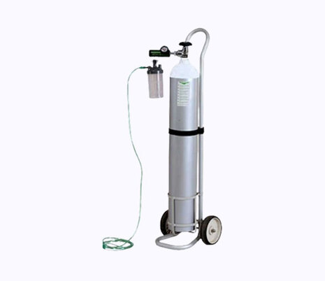 Portable oxygen cylinder 10L with trolley and regulator