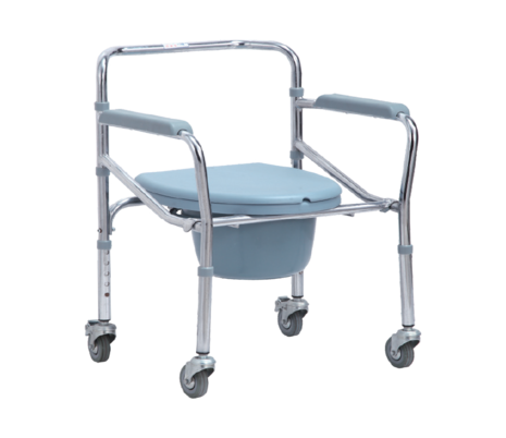 Commode chair with wheels